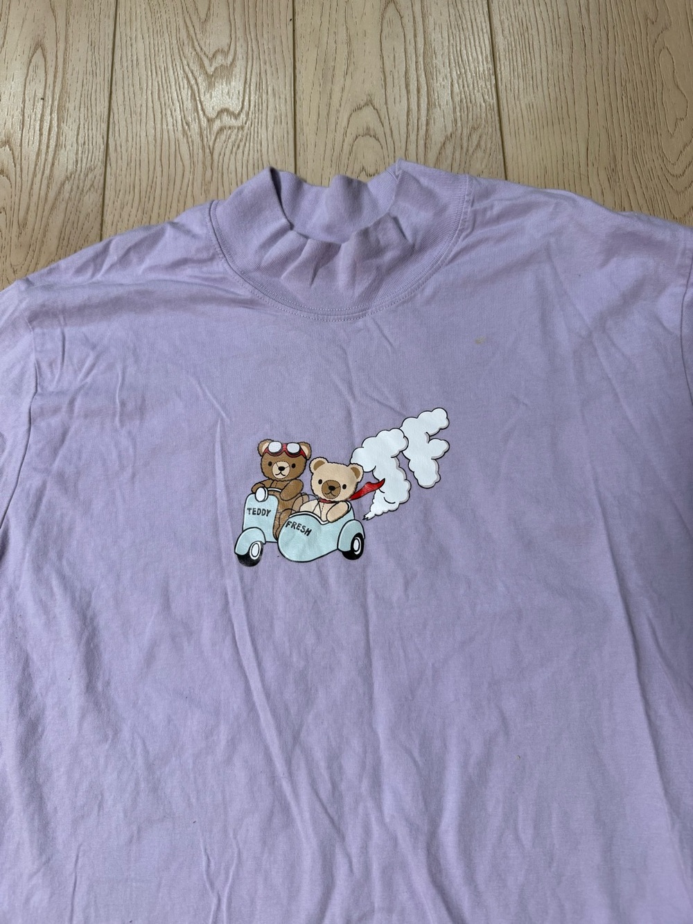 Teddy Fresh Ride or Die Lavender Long Sleeve Mock Neck Shirt XL - Picture 3 of 5